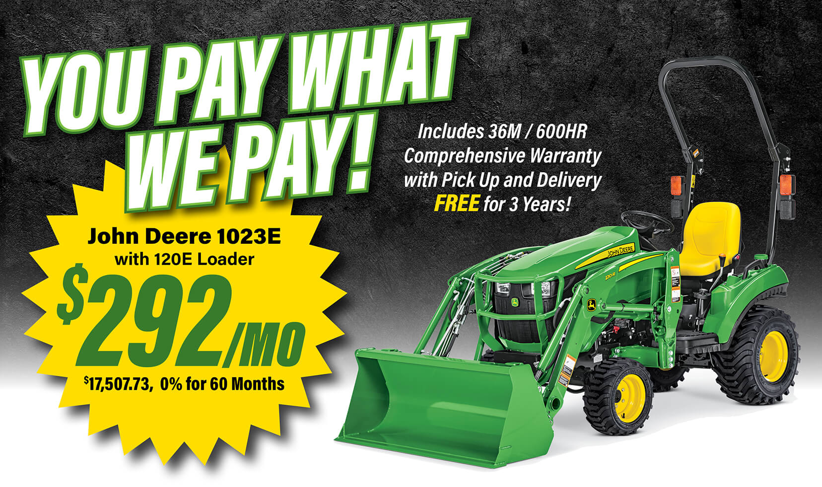 John Deere 1023e with Loader $17,995